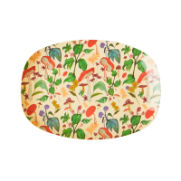 Mushroom Print Small Rectangular Melamine Plate By Rice DK